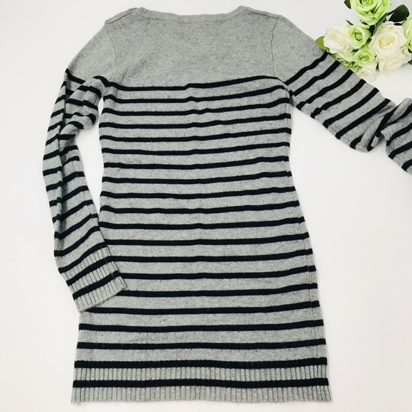 SPICYSUGAR STRIPED DRESS GREY COLOR SZ M - Picture 2 of 7